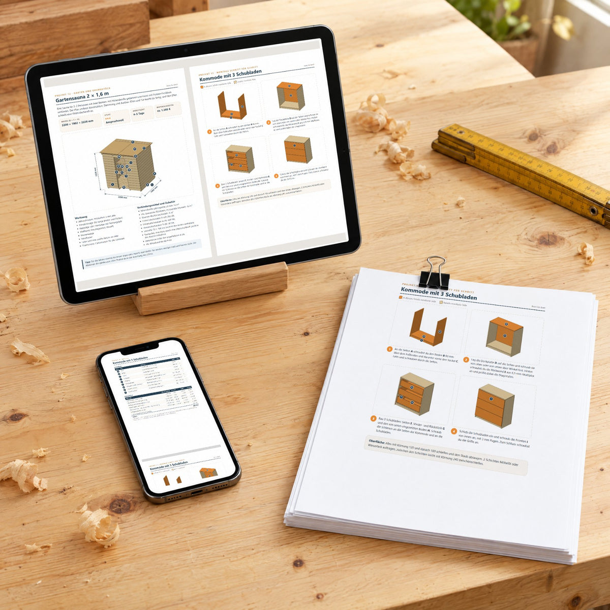Brett für Brett Teil 2: Baupläne auf Tablet, Handy und Papier