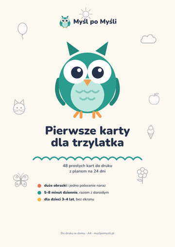 Myśl po Myśli: Pierwsze karty dla trzylatka (PDF do druku)