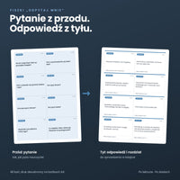 Fiszki Odpytaj mnie: pytanie z przodu, odpowiedź z numerem rozdziału z tyłu