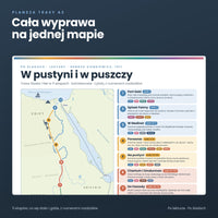 Plansza trasy A3: mapa wyprawy Stasia i Nel i 11 etapów z numerami rozdziałów